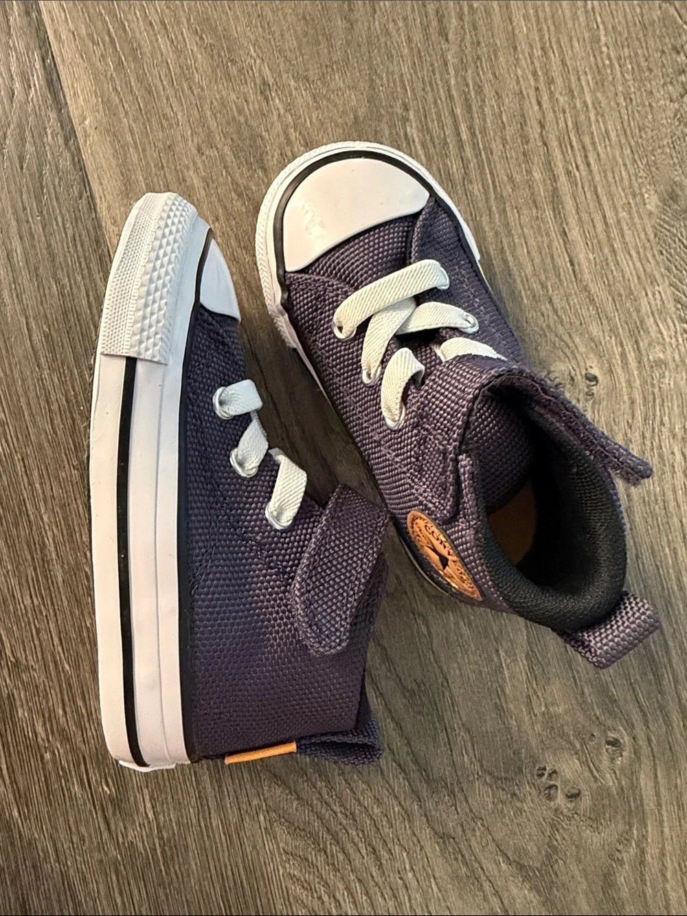 Converse Kids Navy Canvas High-Top Sneakers with White Trim